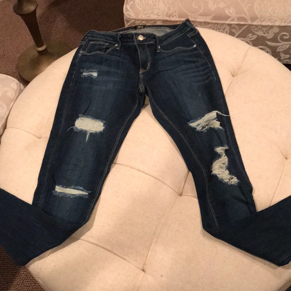 Just black distressed jeans